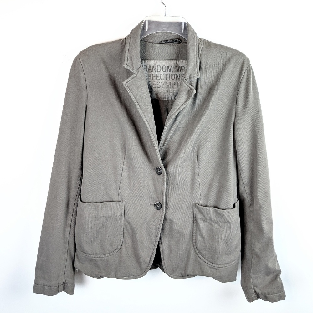 NOVEMB3R Gray Unstructured Knit 2 Button Blazer